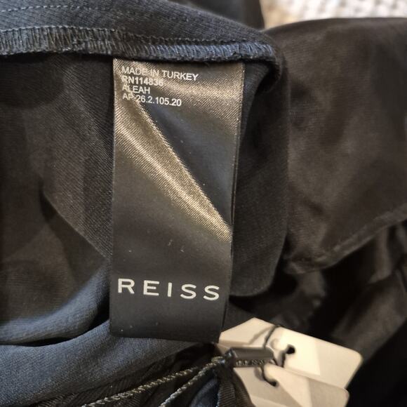 REISS Aleah Wide Leg Trousers Women Size US 12 Black Pants Pockets Sophisticated - Picture 8 of 12